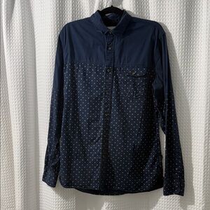 Lifetime Men’s Blue Print Long Sleeve Shirt Size Large